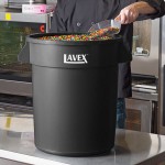 Lavex 20 Gallon Black Round Commercial Trash Can / Ingredient Bin