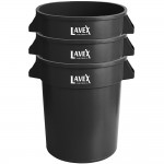 Lavex 20 Gallon Black Round Commercial Trash Can / Ingredient Bin