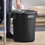 Lavex 20 Gallon Black Round Commercial Trash Can / Ingredient Bin