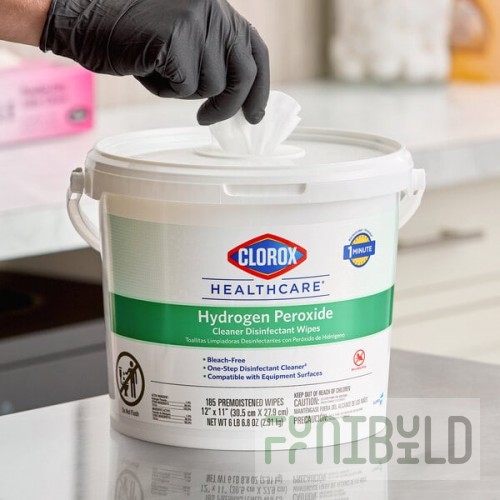 Clorox Healthcare CLO30826 185-Count Hydrogen Peroxide Cleaner Disinfectant Wipes - 2/Case