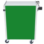 Lakeside 610G Standard-Duty Stainless Steel Three Shelf Utility Cart with Enclosed Base and Green Laminate Finish - 16 1/2 Lakeside 610G Standard-Duty Stainless Steel Three Shelf Utility Cart with Enclosed Base and Green Laminate Finish - 16 1/2