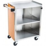 Lakeside 610G Standard-Duty Stainless Steel Three Shelf Utility Cart with Enclosed Base and Green Laminate Finish - 16 1/2 Lakeside 610G Standard-Duty Stainless Steel Three Shelf Utility Cart with Enclosed Base and Green Laminate Finish - 16 1/2