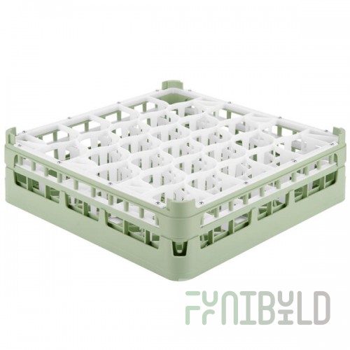 Vollrath 52813 Signature Lemon Drop Full-Size Light Green 30-Compartment 4 13/16