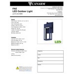 Canarm Fae Sand Black Outdoor LED Wall Light - 120V, 11W