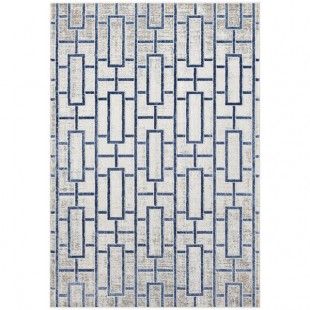 Abani Atlas Collection 4' x 6' Blue / Gray Contemporary Seamless Rectangle Area Rug