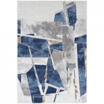 Abani Atlas Collection 4' x 6' Blue / Gray Contemporary Seamless Rectangle Area Rug