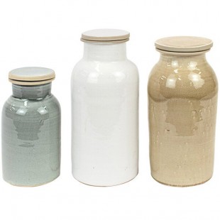 Kalalou 3-Piece Multicolor Ceramic Canister Set Kalalou 3-Piece Multicolor Ceramic Canister Set