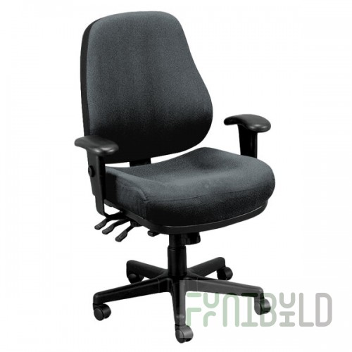 Eurotech 24/7-5801 24/7 Series Dove Charcoal Fabric Mid Back Swivel Office Chair