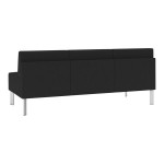 Lesro Luxe Lounge Series Patriot Plus Black Vinyl 3-Seat Sofa with Steel Legs Lesro Luxe Lounge Series Patriot Plus Black Vinyl 3-Seat Sofa with Steel Legs