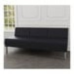 Lesro Luxe Lounge Series Patriot Plus Black Vinyl 3-Seat Sofa with Steel Legs Lesro Luxe Lounge Series Patriot Plus Black Vinyl 3-Seat Sofa with Steel Legs