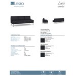 Lesro Luxe Lounge Series Patriot Plus Black Vinyl 3-Seat Sofa with Steel Legs Lesro Luxe Lounge Series Patriot Plus Black Vinyl 3-Seat Sofa with Steel Legs