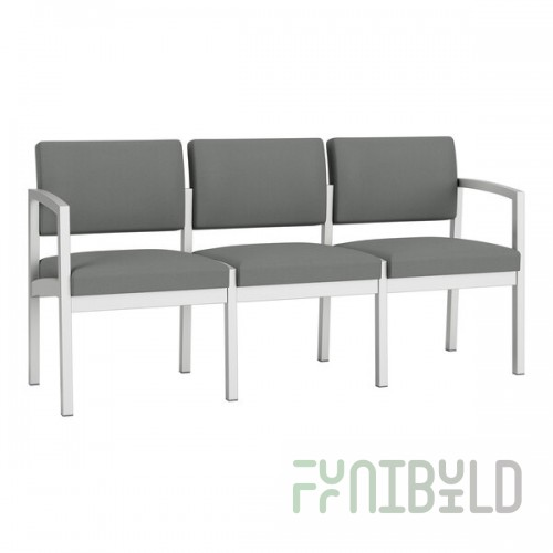 Lesro Lenox Steel Open House Asteroid Fabric 3-Seat Sofa