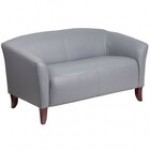 Flash Furniture 111-2-BK-GG Hercules Imperial Black Leather Loveseat with Wooden Feet