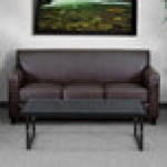 Flash Furniture BT-827-3-BN-GG Hercules Diplomat Brown Leather Sofa with Wooden Feet Flash Furniture BT-827-3-BN-GG Hercules Diplomat Brown Leather Sofa with Wooden Feet