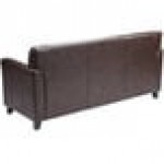 Flash Furniture BT-827-3-BN-GG Hercules Diplomat Brown Leather Sofa with Wooden Feet Flash Furniture BT-827-3-BN-GG Hercules Diplomat Brown Leather Sofa with Wooden Feet