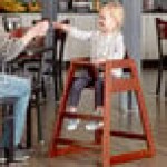 Lancaster Table & Seating Standard Height Wooden High Chair with Mahogany Finish - Unassembled Lancaster Table & Seating Standard Height Wooden High Chair with Mahogany Finish - Unassembled