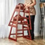 Lancaster Table & Seating Standard Height Wooden High Chair with Mahogany Finish - Unassembled Lancaster Table & Seating Standard Height Wooden High Chair with Mahogany Finish - Unassembled