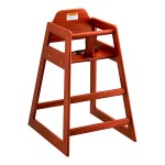 Lancaster Table & Seating Standard Height Wooden High Chair with Mahogany Finish - Unassembled Lancaster Table & Seating Standard Height Wooden High Chair with Mahogany Finish - Unassembled