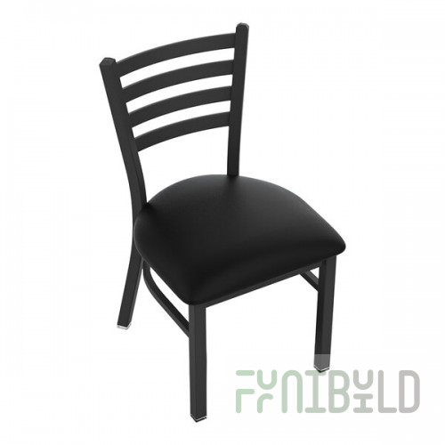 Holland Bar Stool L00418CUSTOM Customizable Logo Chair with Ladder Back and Padded Seat