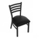 Holland Bar Stool L00418CUSTOM Customizable Logo Chair with Ladder Back and Padded Seat