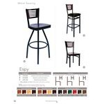 BFM Seating Espy Sand Black Customizable Metal Side Chair with Cherry Wooden Back and 2