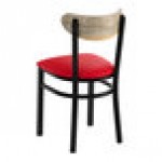Lancaster Table & Seating Boomerang Black Finish Chair with Red Vinyl Seat and Driftwood Back - Unassembled Lancaster Table & Seating Boomerang Black Finish Chair with Red Vinyl Seat and Driftwood Back - Unassembled