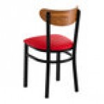 Lancaster Table & Seating Boomerang Black Finish Chair with Red Vinyl Seat and Vintage Wood Back Lancaster Table & Seating Boomerang Black Finish Chair with Red Vinyl Seat and Vintage Wood Back