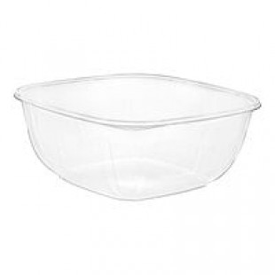 Fineline 15160L-CL Super Bowl Plus 160 oz. Clear Square PET Plastic Bowl - 50/Case