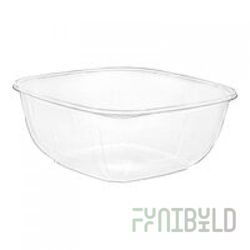 Fineline 15160L-CL Super Bowl Plus 160 oz. Clear Square PET Plastic Bowl - 50/Case