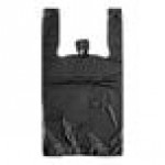 Choice 1/10 XS Size Black Unprinted Embossed Medium-Duty Plastic T-Shirt Bag - 1,500/Case Choice 1/10 XS Size Black Unprinted Embossed Medium-Duty Plastic T-Shirt Bag - 1,500/Case