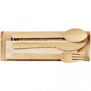 Solia Wrapped Natural Wooden Cutlery Set - 500/Case Solia Wrapped Natural Wooden Cutlery Set - 500/Case
