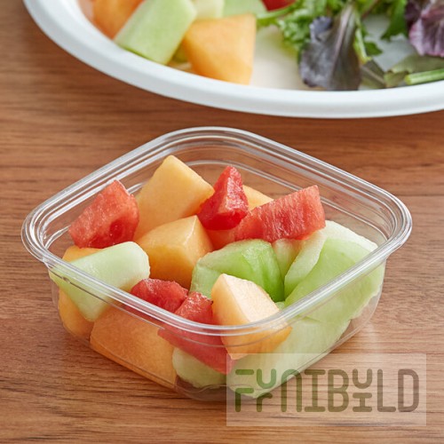 Fabri-Kal SQ8 TruWare 8 oz. Square Recycled PET Deli Container - 600/Case