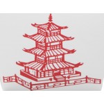 Fold-Pak 08MWPAGODM 8 oz. Pagoda Chinese / Asian Microwavable Paper Take-Out Container - 450/Case