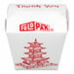 Fold-Pak 08MWPAGODM 8 oz. Pagoda Chinese / Asian Microwavable Paper Take-Out Container - 450/Case