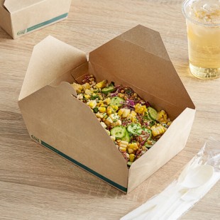 EcoChoice Kraft PLA Lined Compostable #2 Take-Out Container 7 3/4