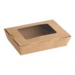 Choice Kraft Microwavable Folded Paper #2 Take-Out Customizable Container 7 3/4