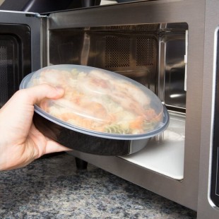 Pactiv Newspring NC-948-B 48 oz. Black VERSAtainer Round Microwavable Container with Lid - 150/Case Pactiv Newspring NC-948-B 48 oz. Black VERSAtainer Round Microwavable Container with Lid - 150/Case