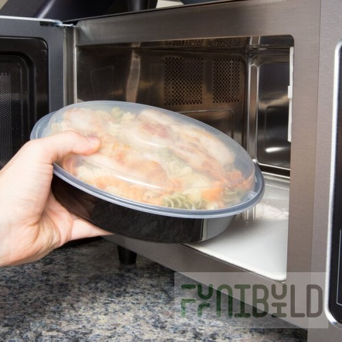 Pactiv Newspring NC-948-B 48 oz. Black VERSAtainer Round Microwavable Container with Lid - 150/Case