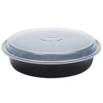 Pactiv Newspring NC-948-B 48 oz. Black VERSAtainer Round Microwavable Container with Lid - 150/Case