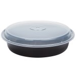 Pactiv Newspring NC-948-B 48 oz. Black VERSAtainer Round Microwavable Container with Lid - 150/Case