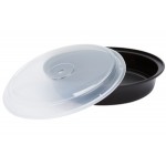 Pactiv Newspring NC-948-B 48 oz. Black VERSAtainer Round Microwavable Container with Lid - 150/Case