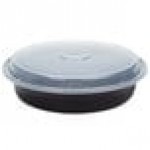 Pactiv Newspring NC-948-B 48 oz. Black VERSAtainer Round Microwavable Container with Lid - 150/Case