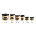 Choice 12 oz. Medley Double Poly-Coated Paper Soup / Hot Food Cup with Vented Paper Lid - 25/Pack