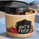 Choice 12 oz. Medley Double Poly-Coated Paper Soup / Hot Food Cup with Vented Paper Lid - 25/Pack