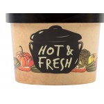 Choice 12 oz. Medley Double Poly-Coated Paper Soup / Hot Food Cup with Vented Paper Lid - 25/Pack