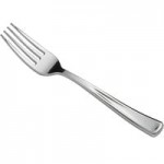 Visions Classic Individually Wrapped Extra Heavy Weight Silver Polystyrene Plastic Cutlery Set with Napkin and Salt and Pepper Packets - 100/Case