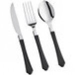 Visions Classic Individually Wrapped Extra Heavy Weight Silver Polystyrene Plastic Cutlery Set with Napkin and Salt and Pepper Packets - 100/Case
