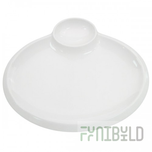 CAC TRY-OV12 Bone White Party Collection Oval Porcelain Platter - 12/Case
