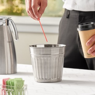 American Metalcraft OSCAR3 66 oz. Mini Stainless Steel Round Trash Can American Metalcraft OSCAR3 66 oz. Mini Stainless Steel Round Trash Can