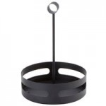 American Metalcraft SCHB8 Black Rectangular Contemporary Condiment Caddy with Card Holder - 8